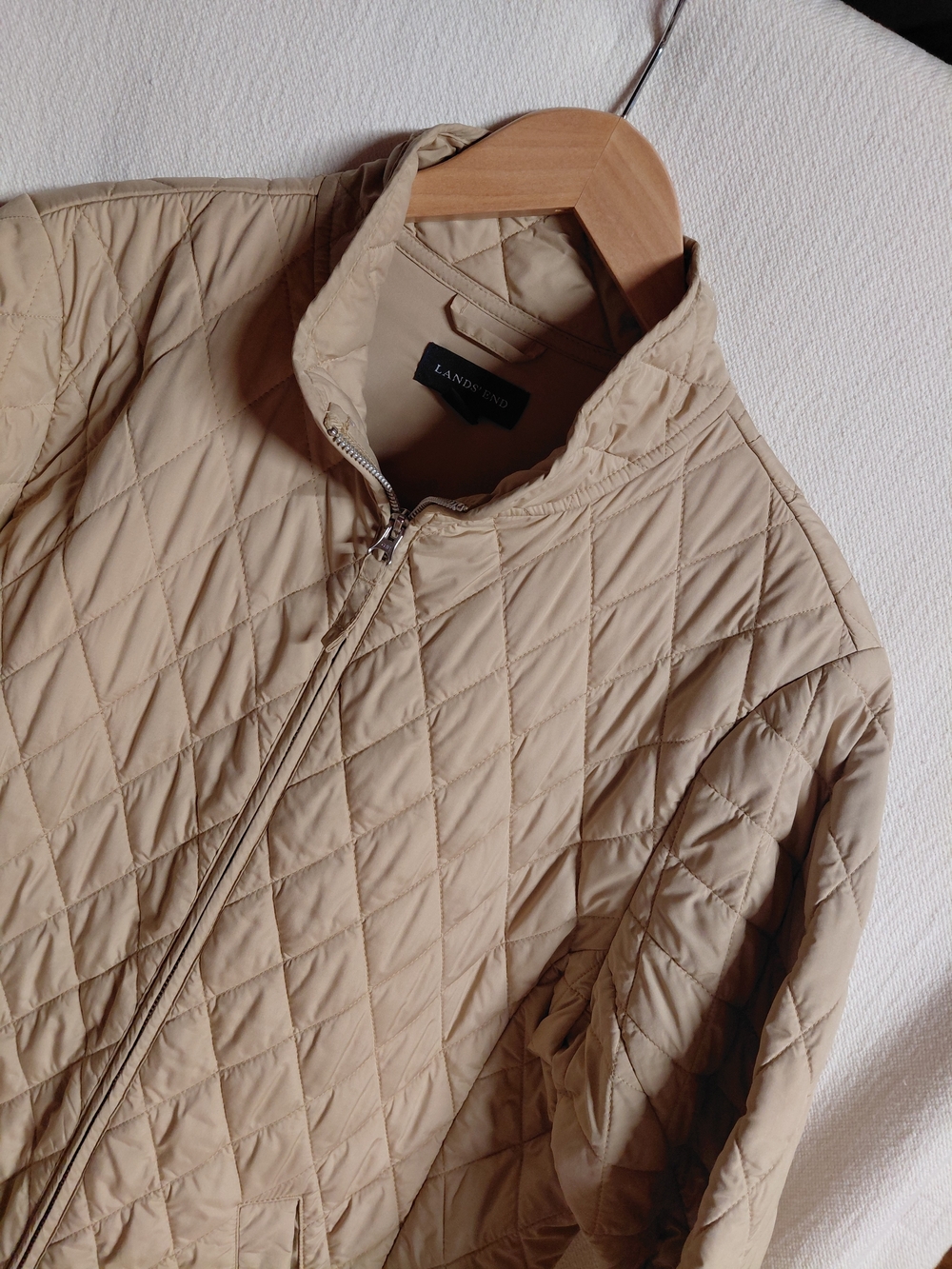 Lands' End Women's Quilted Tan Puffer Jacket XL